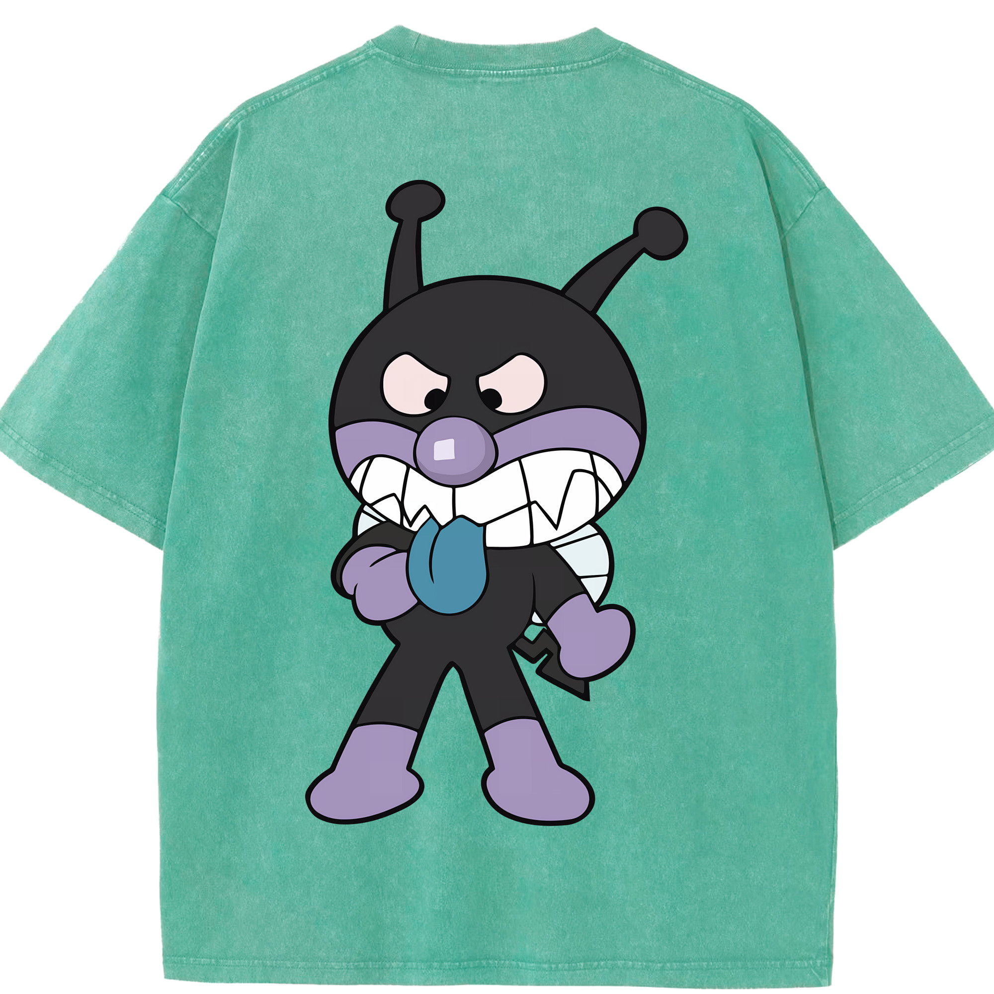 （画像用） アンパンマン Anpanman 綿100% ヴィンテージ風 半袖Tシャツ（背面プリント）
